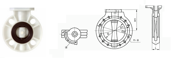 D671S,D671X氣動塑料蝶閥結(jié)構